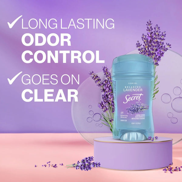 Fresh Clear Gel Antiperspirant Deodorant for Women, Lavender - 1 pack - 2.6 oz per pack - plus 3 My Outlet Mall Resealable Storage Pouches