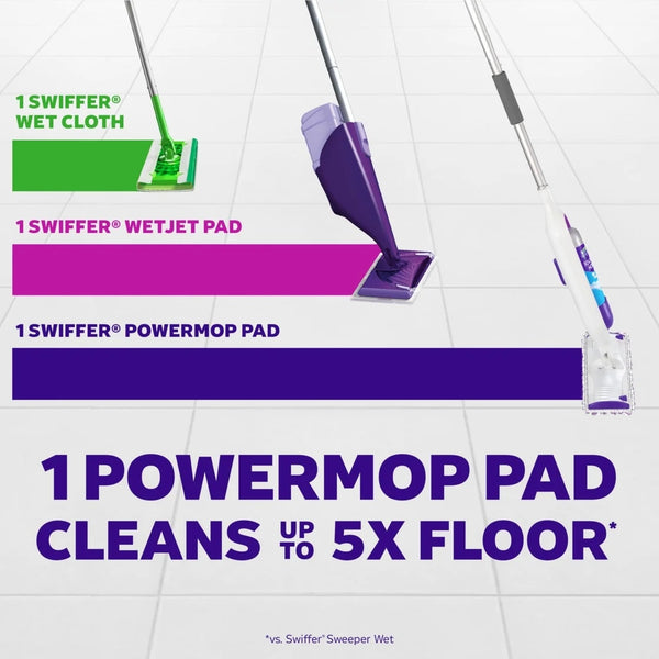PowerMop Multi-Surface Mopping Pad Refills for Floor Cleaning - 2 packs - 5 count per pack - plus 3 My Outlet Mall Resealable Storage Pouches