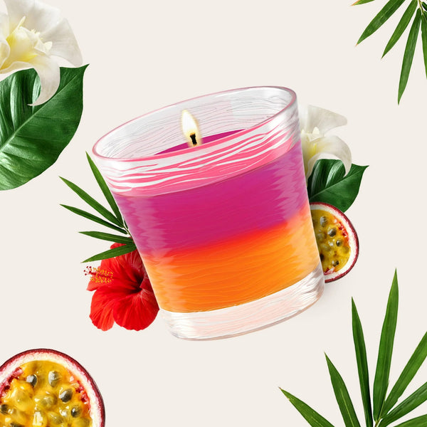 2in1 Single Wick Candles, Hawaiian Breeze + Vanilla Passionfruit, 2 Candles - 1 pack - plus 3 My Outlet Mall Resealable Storage Pouches