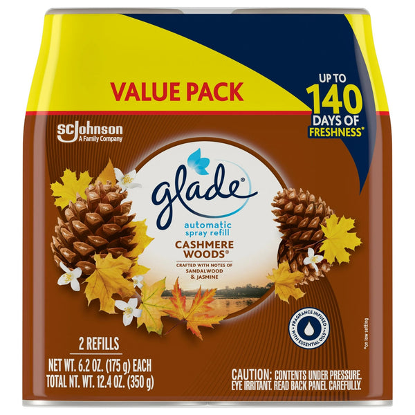Automatic Spray Refill, Air Freshener, Comforting Cashmere Woods - 1 pack - 2 count per pack - plus 3 My Outlet Mall Resealable Storage Pouches