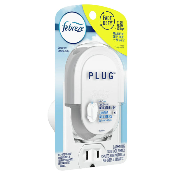 Odor-Fighting Fade Defy Plug Air Freshener Warmer Device, Fresh - 1 pack - 1 count per pack - plus 3 My Outlet Mall Resealable Storage Pouches
