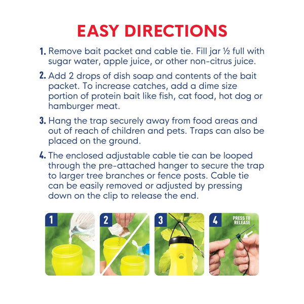 Trap N Kill Yellow Jacket Hornet and Wasp Trap with Bait - 1 pack - plus 3 My Outlet Mall Resealable Storage Pouches