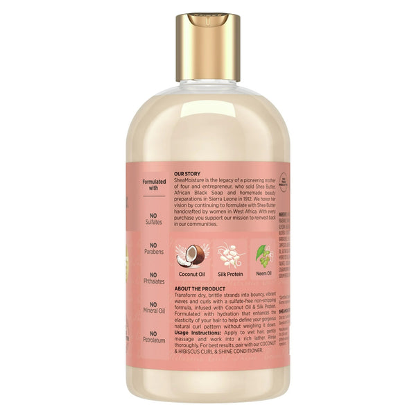 Curl & Shine Shampoo Coconut & Hibiscus for Curly Hair Paraben Free - 2 packs - 13 oz per pack - plus 3 My Outlet Mall Resealable Storage Pouches