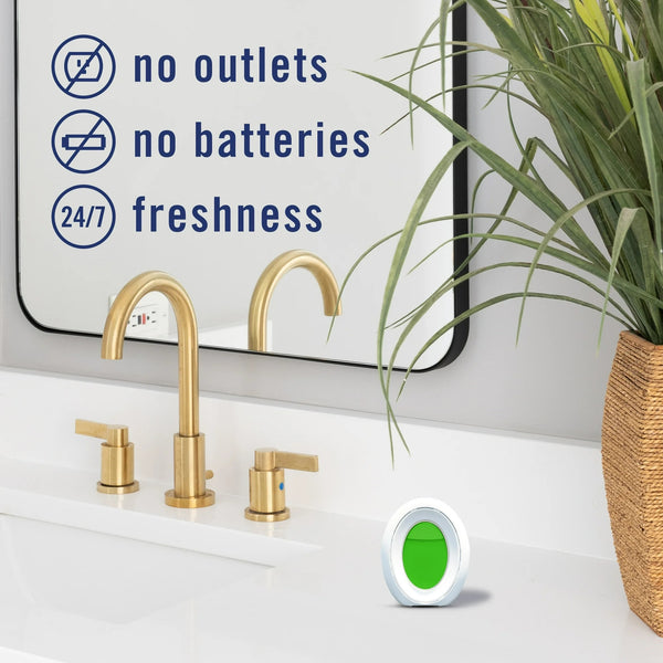 Bathroom Air Freshener, Small Spaces Odor-Fighting, Gain Original, 3 Count - 2 packs - plus 3 My Outlet Mall Resealable Storage Pouches