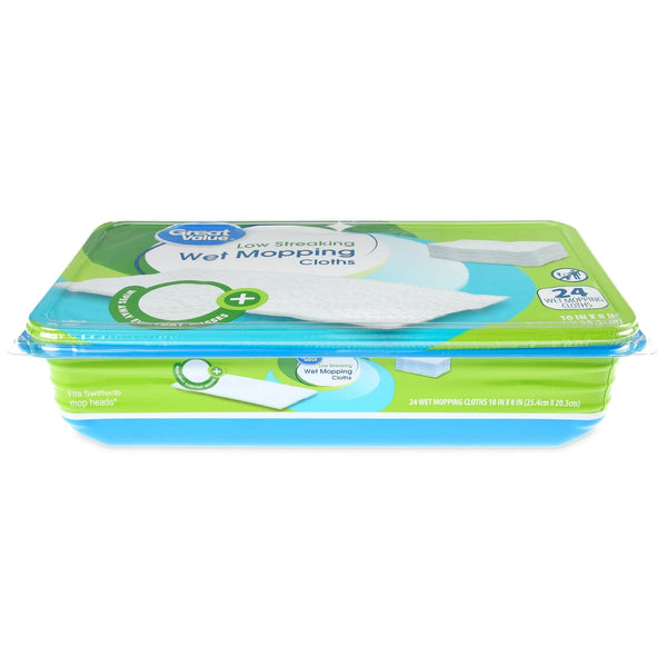 Wet Mopping Cloths - 1 pack - 24 count per pack - plus 3 My Outlet Mall Resealable Storage Pouches