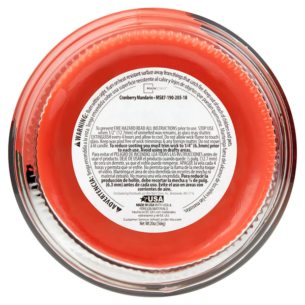 Cranberry Mandarin Scented Single-Wick Large Glass Jar Candle - 2 packs - 20 oz per pack - plus 3 My Outlet Mall Resealable Storage Pouches