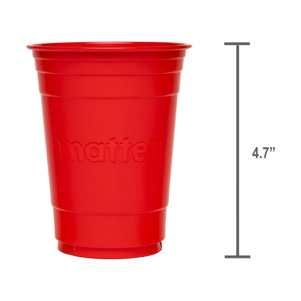 Compostable Disposable Cups, 18 oz, Red - 1 pack - 50 Count per pack - plus 3 My Outlet Mall Resealable Storage Pouches