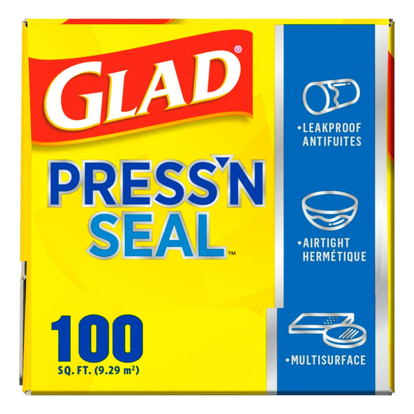 Press'n Seal Plastic Food Wrap, 100 sq ft Roll - 1 pack - plus 3 My Outlet Mall Resealable Storage Pouches