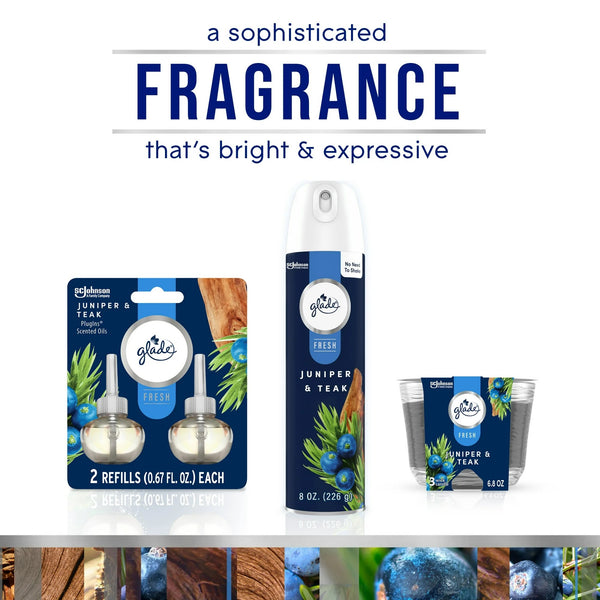 PlugIns Scented Oil Refills Infused with Essential Oils, Juniper & Teak - 1 pack - 2 count per pack - plus 3 My Outlet Mall Resealable Storage Pouches