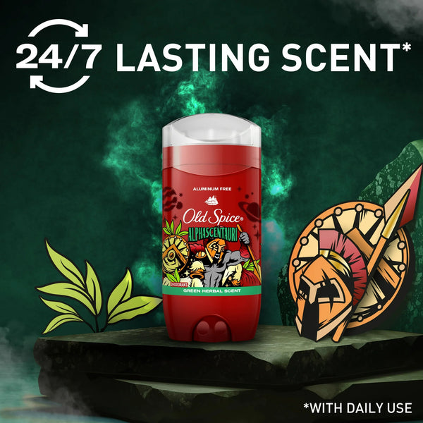 Aluminum Free Deodorant for Men, Alphascentauri, Green Herbal Scent - 1 pack - 3 oz per pack - plus 3 My Outlet Mall Resealable Storage Pouches