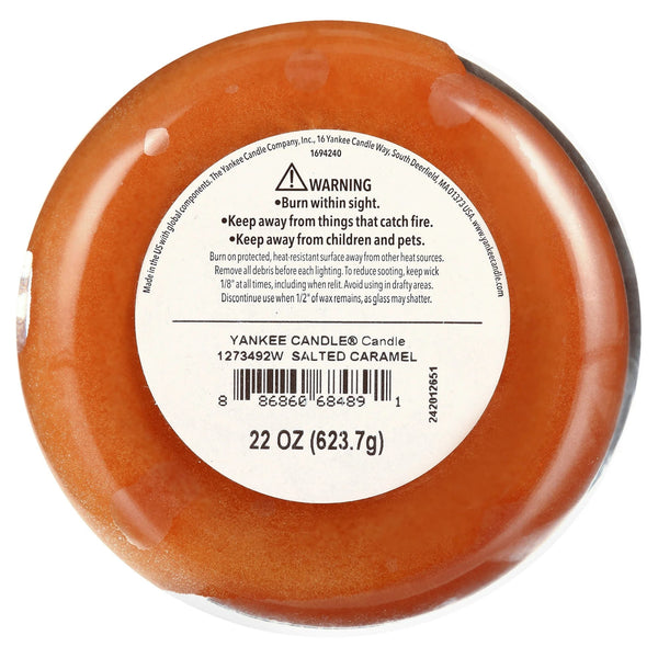 Candle Salted Caramel Original Large Scented Jar Candle - 3 packs - 22 oz per pack - plus 3 My Outlet Mall Resealable Storage Pouches
