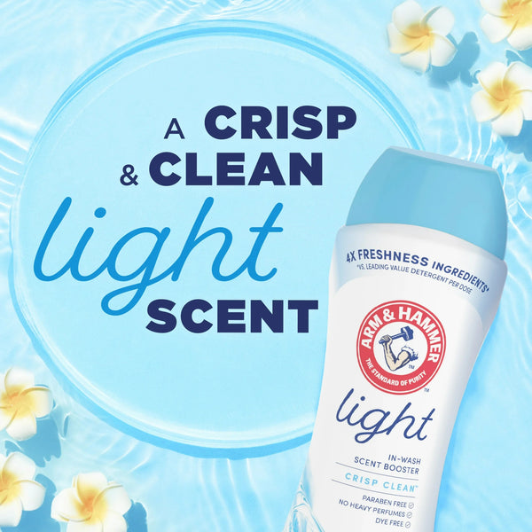 Light In-Wash Scent Booster, Laundry Scent Booster Crisp Clean Scent- 1 pack - 24 oz per pack - plus 3 My Outlet Mall Resealable Storage Pouches