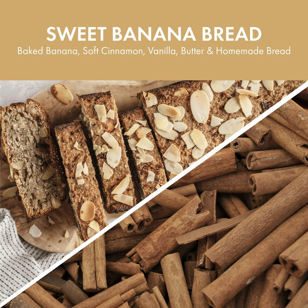 Sweet Banana Bread Scented 3-Wick Jar Candle - 1 pack - 14.5 oz per pack - plus 3 My Outlet Mall Resealable Storage Pouches