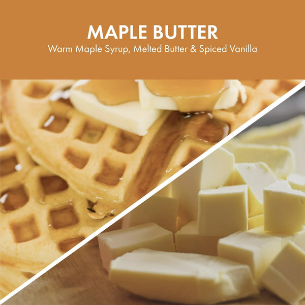 Maple Butter Scented 3-Wick Jar Candle - 1 pack - 14.5 oz per pack - plus 3 My Outlet Mall Resealable Storage Pouches