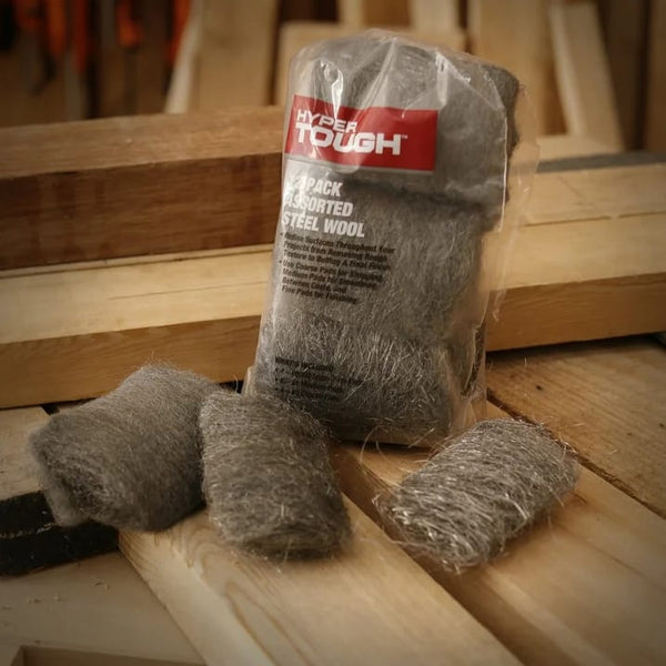 Multi Grade Assorted Steel Wool Pads - 1 pack - 12 count per pack - plus 3 My Outlet Mall Resealable Storage Pouches