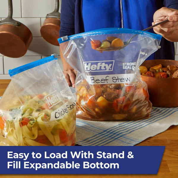 Slider Freezer Kitchen Storage Bags, Gallon Size - 1 pack - 40 Count - plus 3 My Outlet Mall Resealable Storage Pouches