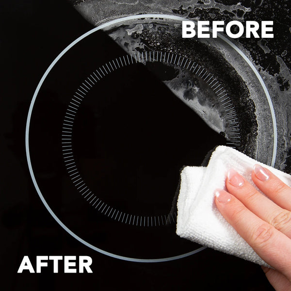 Cooktop Cleaner and Polish Cream for Glass, Ceramic and Induction Surfaces, Unscented - 3 packs - 15 oz per pack - plus 3 My Outlet Mall Resealable Storage Pouches