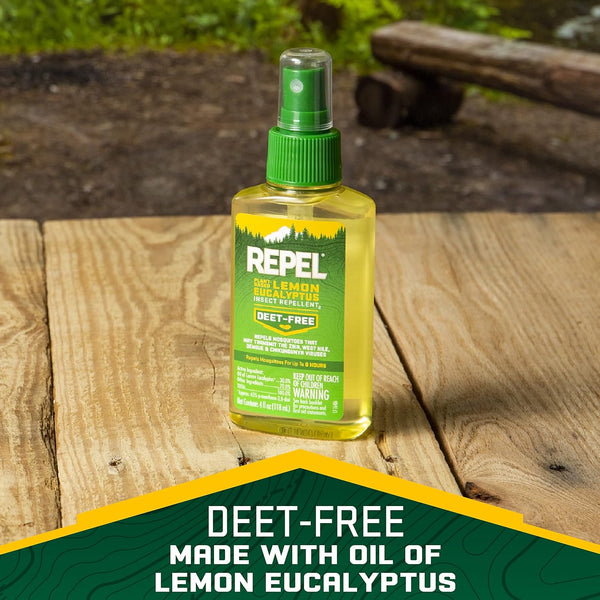 Plant-Based Lemon Eucalyptus Insect Repellent, Repels Mosquitoes for up to 6 Hours - 2 packs - 4 oz per pack - plus 3 My Outlet Mall Resealable Storage Pouches