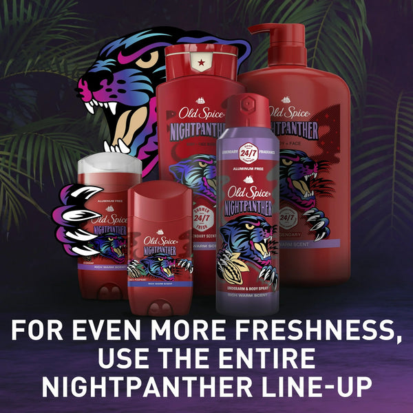 Aluminum Free Men's Deodorant, Invisible Solid Stick, NightPanther, Rich Warm Scent - 1 pack - 3 oz per pack - plus 3 My Outlet Mall Resealable Storage Pouches