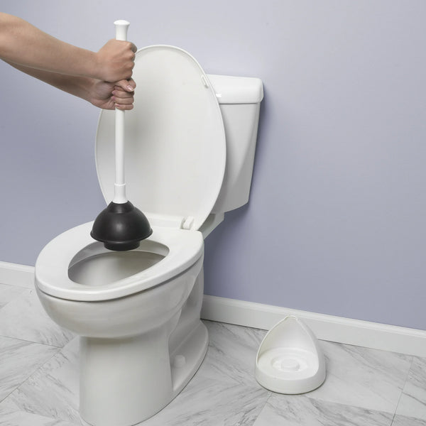 Toilet Plunger Drain Plunger with White Twist Caddy Storage Holder - 2 packs - plus 3 My Outlet Mall Resealable Storage Pouches