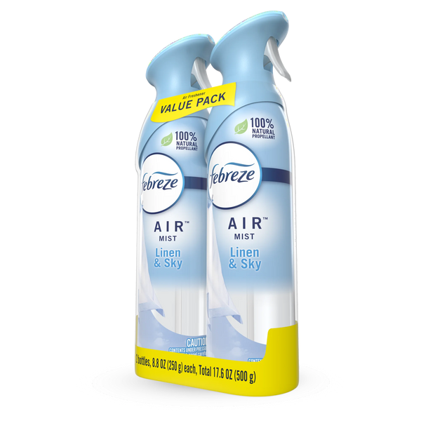 Air Freshener Spray, Odor-Fighting Room Spray, Linen & Sky- 1 pack - 2 count per pack - plus 3 My Outlet Mall Resealable Storage Pouches