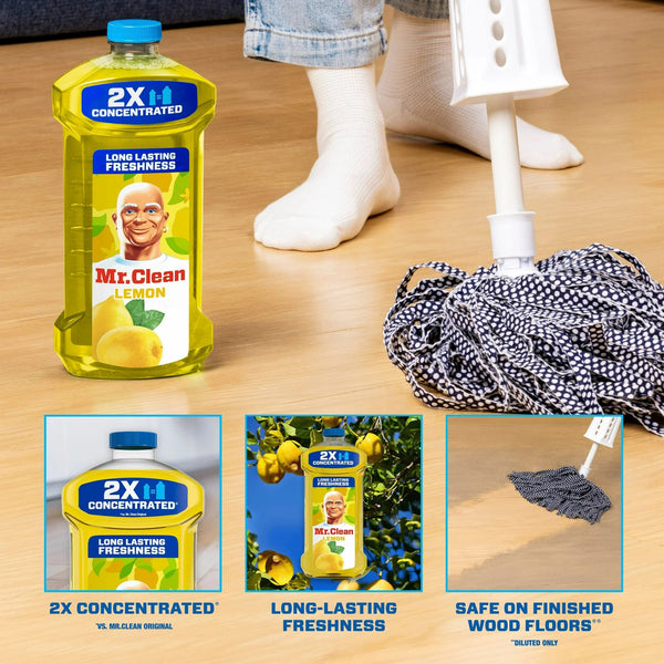2X Concentrated Multi Surface Cleaner with Lemon Scent - 2 packs - 23 oz per pack - plus 3 My Outlet Mall Resealable Storage Pouches