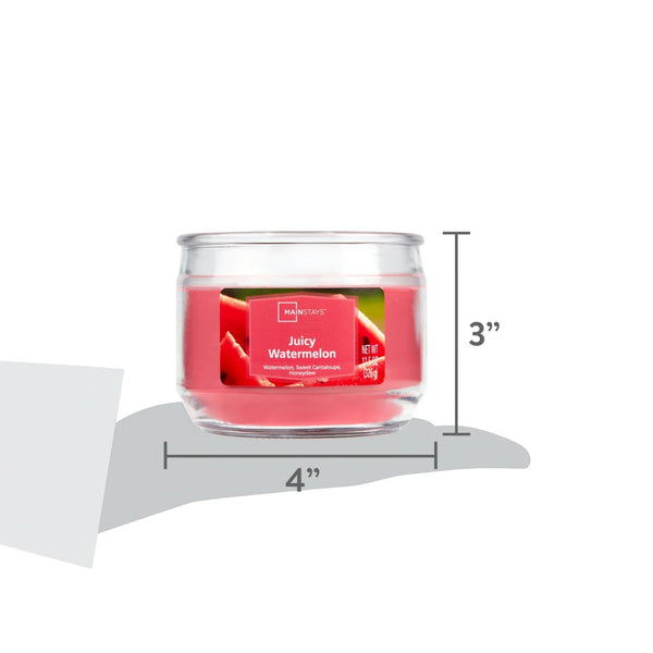 Juicy Watermelon Scented 3-Wick Glass Jar Candle - 1 pack - 11.5 oz per pack - plus 3 My Outlet Mall Resealable Storage Pouches