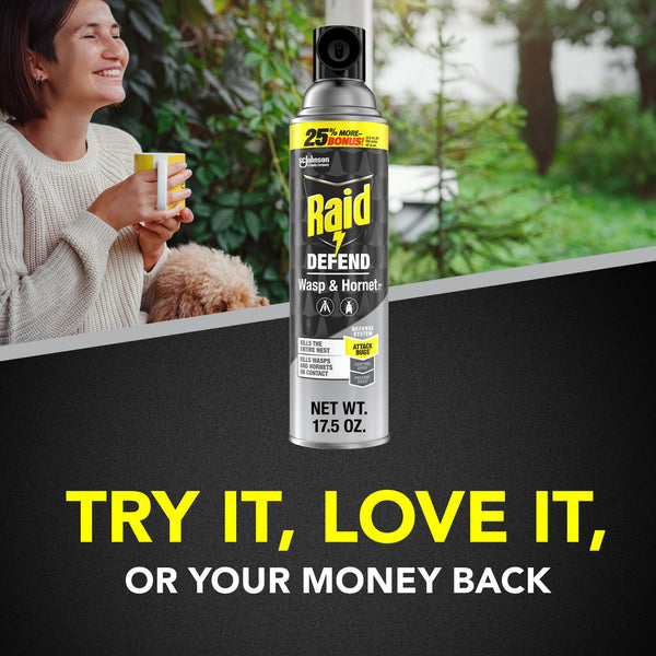 Defend Outdoor Defense System Wasp and Hornet Bug Spray, Insect Killer - 2 packs - 17.5oz per pack - plus 3 My Outlet Mall Resealable Storage Pouches