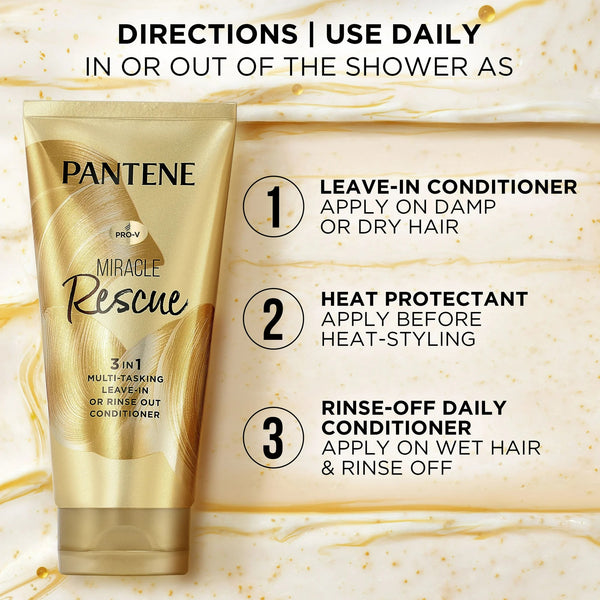Miracle Rescue 3in1 Multi-Tasking Leave in Conditioner - 2 packs - 6Fl oz per pack - plus 3 My Outlet Mall Resealable Storage Pouches