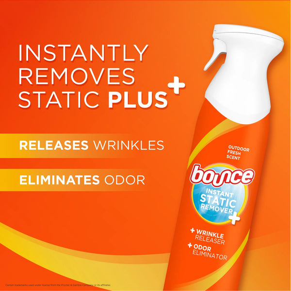 Rapid Touch-Up 3 in 1 Static Remover, Wrinkle Releaser, Fabric Refreshing Odor Eliminator, Fresh Scent - 2 packs - 9.7 oz per pack  plus 3 My Outlet Mall Resealable Storage Pouches