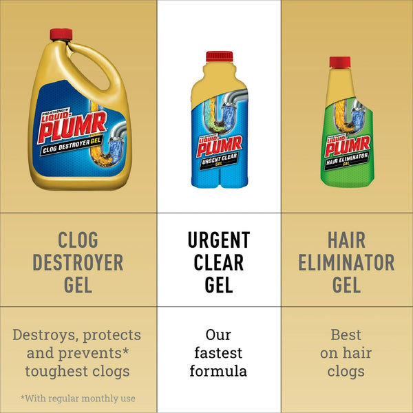 Drain Clog Remover Gel, Urgent Clear - 1 pack - 17 oz per pack - plus 3 My Outlet Mall Resealable Storage Pouches