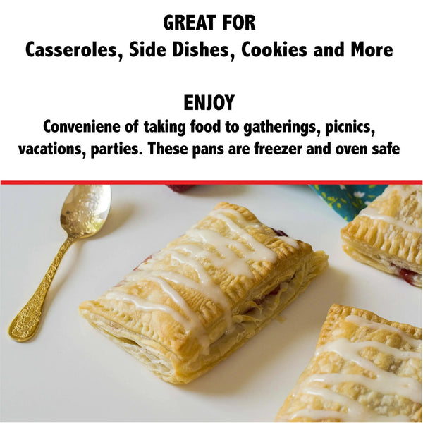 8 x 8 Square Aluminum Cake Pan Sets - 1 pack - 2 Count per pack - plus 3 My Outlet Mall Resealable Storage Pouches