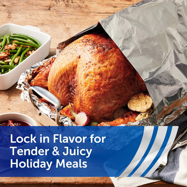 Heavy Duty Aluminum Foil, 12 Inch Width - 2 packs -  50 square feet per pack - plus 3 My Outlet Mall Resealable Storage Pouches