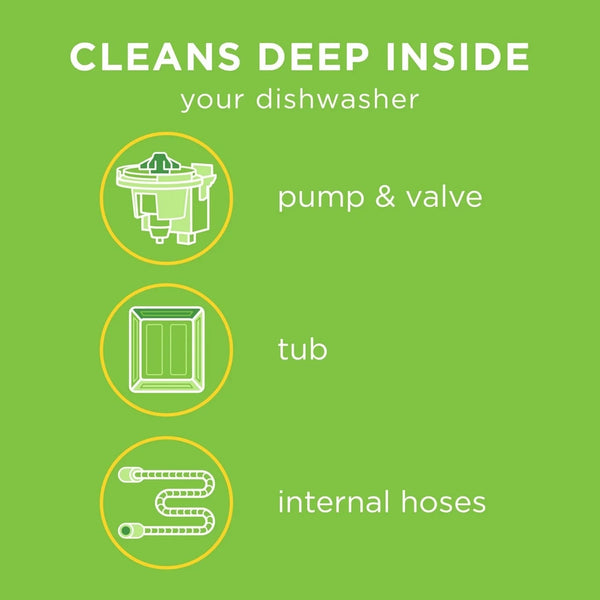 Dishwasher Cleaner with 6 Tablets in Carton - 1 pack - plus 3 My Outlet Mall Resealable Storage Pouches