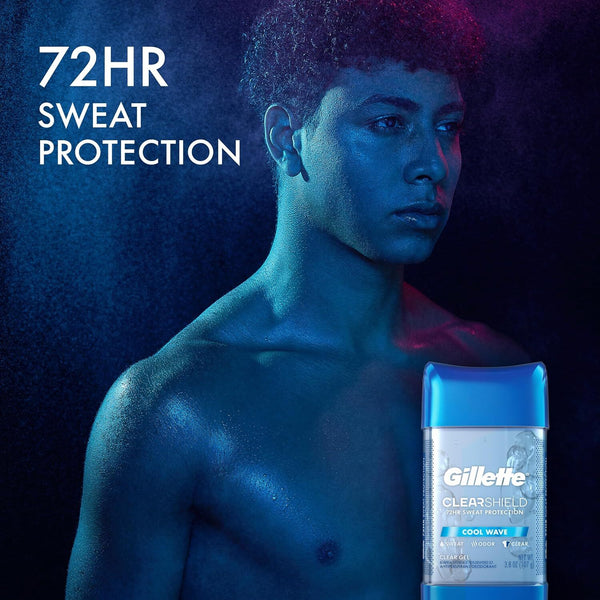 Cool Wave Clear Gel Men's Antiperspirant and Deodorant - 1 pack - 3.8 oz per pack - plus 3 My Outlet Mall Resealable Storage Pouches