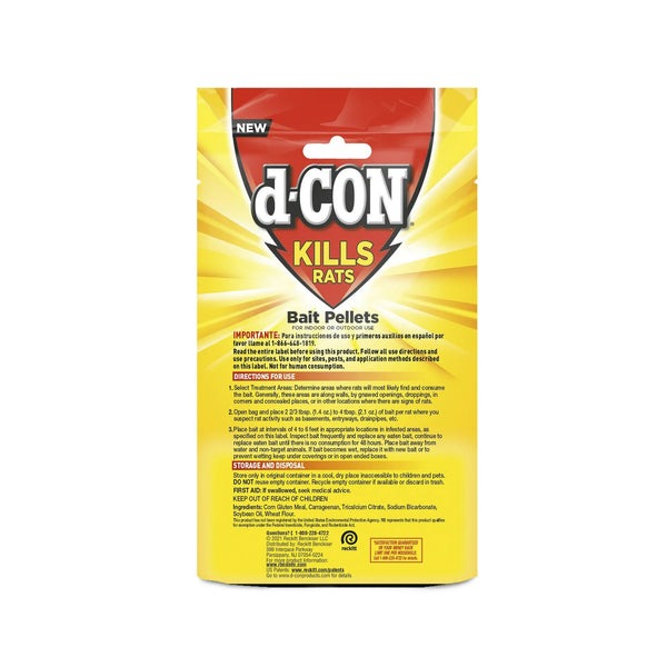 Rat Killer Bait Pellets - 3 packs - 8 oz per pack - plus 3 My Outlet Mall Resealable Storage Pouches