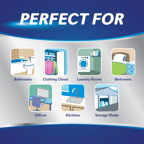 Refillable Moisture Absorber Fragrance Free - 2 packs- 10.5 oz per pack - plus 3 My Outlet Mall Resealable Storage Pouches