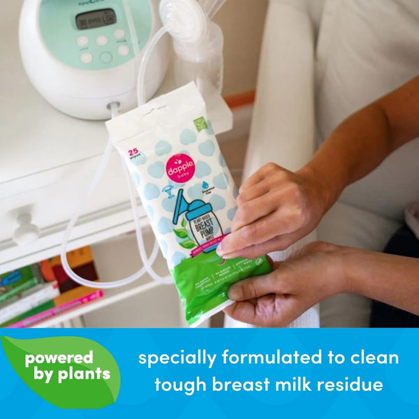 Baby Breast Pump Cleaning Wipes, Unscented Resealable Pack 25 Wipes - 2 packs - plus 3 My Outlet Mall Resealable Storage Pouches