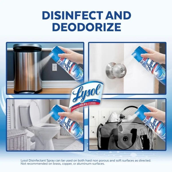 Disinfectant Spray, Spring Waterfall- 2 pack - 19 oz per pack - plus 3 My Outlet Mall Resealable Storage Pouches