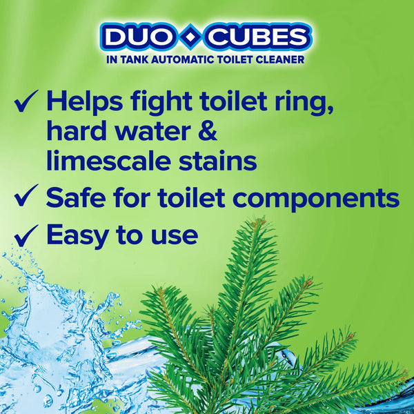 In-Tank Toilet Cleaner Duo-Cubes, Alpine Fresh - 1 pack -  4 count per pack - plus 3 My Outlet Mall Resealable Storage Pouches