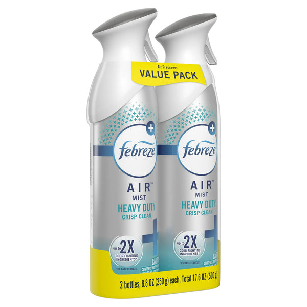 Air Freshener Spray, Odor-Fighting Room Spray, Heavy Duty Crisp Clean- 1 pack - 2 count per pack - plus 3 My Outlet Mall Resealable Storage Pouches