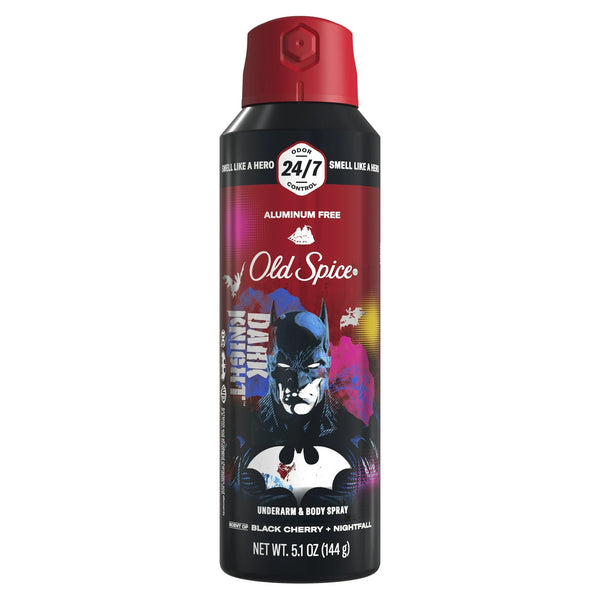 Aluminum Free Deodorant for Men, 24/7 Freshness, Body Spray, Long Lasting Odor Protection, Smell Like a Hero, Batman, Black Cherry and Nightfall Scent - 1 pack - 5.1 oz per pack - plus 3 My Outlet Mall Resealable Storage Pouches