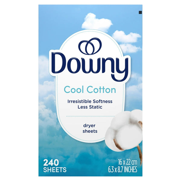 Fabric Softener Dryer Sheets, Cool Cotton Scent - 2 packs - 240 Count - plus 3 My Outlet Mall Resealable Storage Pouches