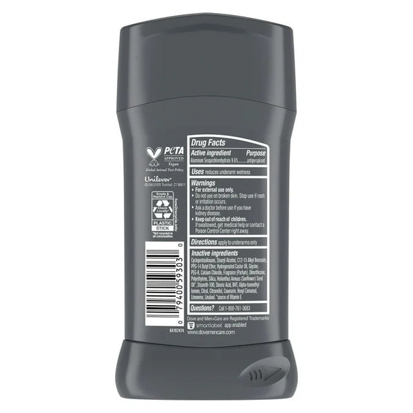 Men+Care Deodorant Stick for Men, Anti-white Marks Stain Defense Clean - 2 packs - 2.7 oz per pack - plus 3 My Outlet Mall Resealable Storage Pouches