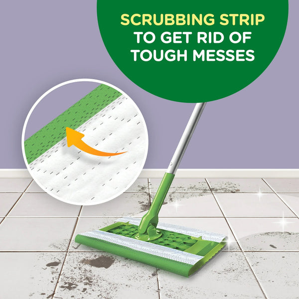 Sweep + Mop, Wet Pads Refill, Floor Cleaner, Cleaning Cloths, Gain - 1 pack - 24 count per pack - plus 3 My Outlet Mall Resealable Storage Pouches