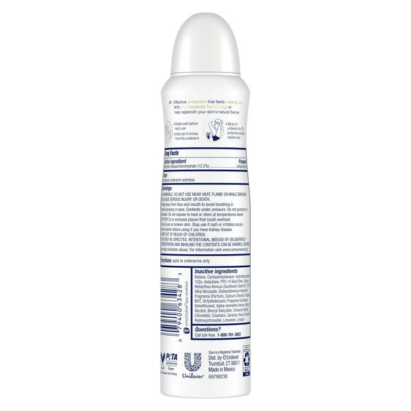 Advanced Care Long Lasting Antiperspirant Deodorant Dry Spray, Sheer Fresh - 2 packs - 3.8 oz per pack - plus 3 My Outlet Mall Resealable Storage Pouches