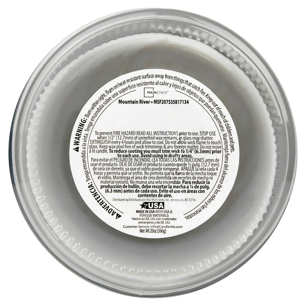 Mountain River Scented Single-Wick Large Glass Jar Candle - 1 pack - 20 oz per pack - plus 3 My Outlet Mall Resealable Storage Pouches