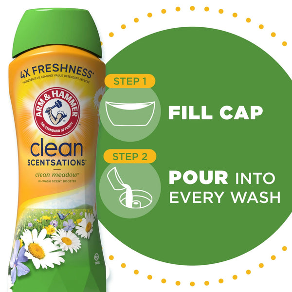 Clean Scentsations In-Wash Scent Booster, Laundry Scent Booster Clean Meadow scent - 2 packs - 24 oz per pack - plus 3 My Outlet Mall Resealable Storage Pouches