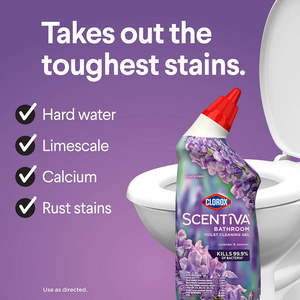 Scentiva Bathroom Toilet Cleaning Gel, Lavender and Jasmine - 1 pack - 24 oz per pack - plus 3 My Outlet Mall Resealable Storage Pouches