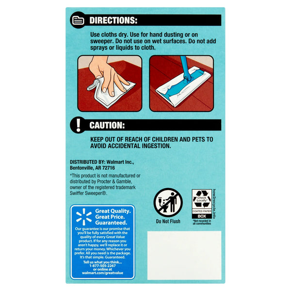 Dry Sweeping Cloth Refills - 1 pack - 16 count per pack - plus 3 My Outlet Mall Resealable Storage Pouches